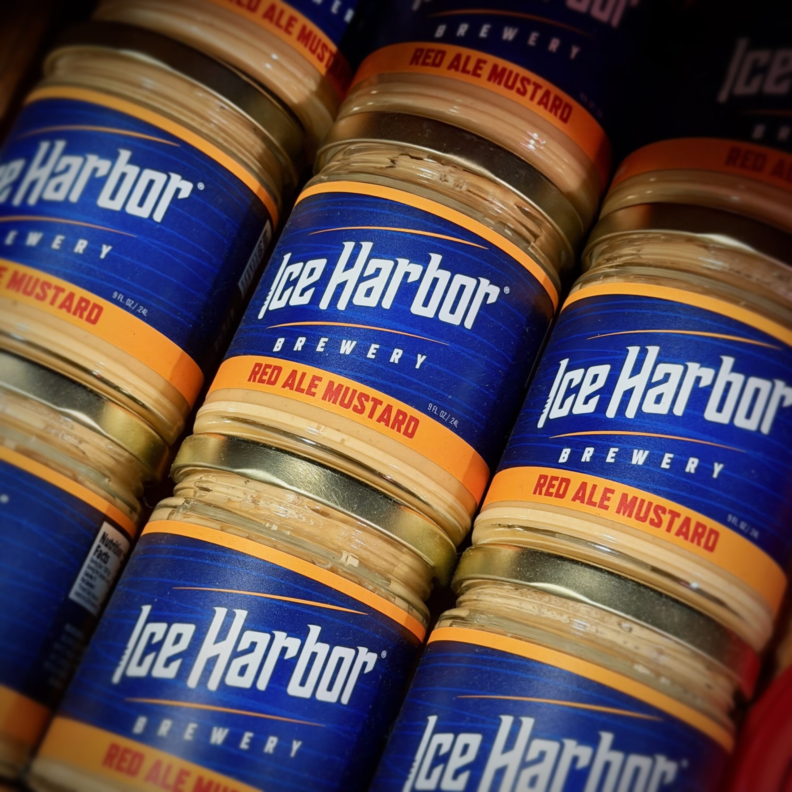 Ice Harbor Red Ale mustard jar