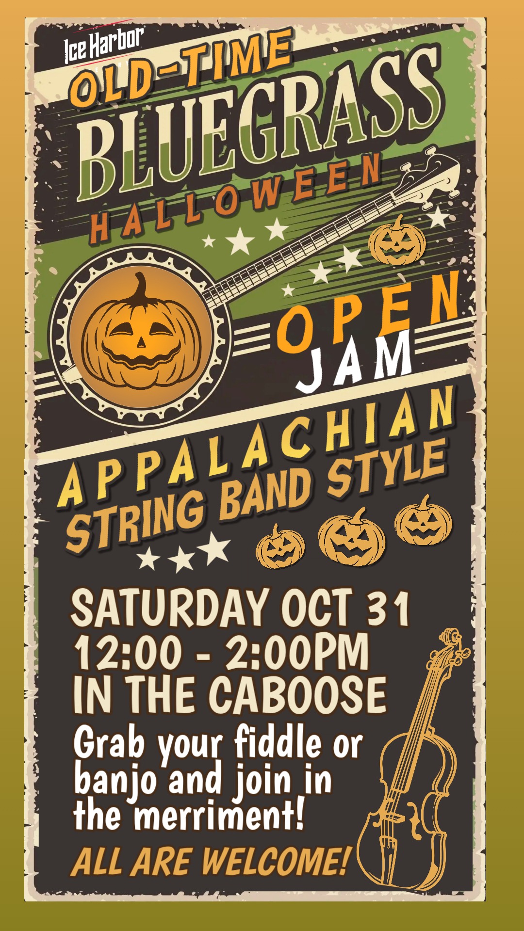 Halloween Bluegrass Open Jam in the IHB Caboose 1 Halloween Jam